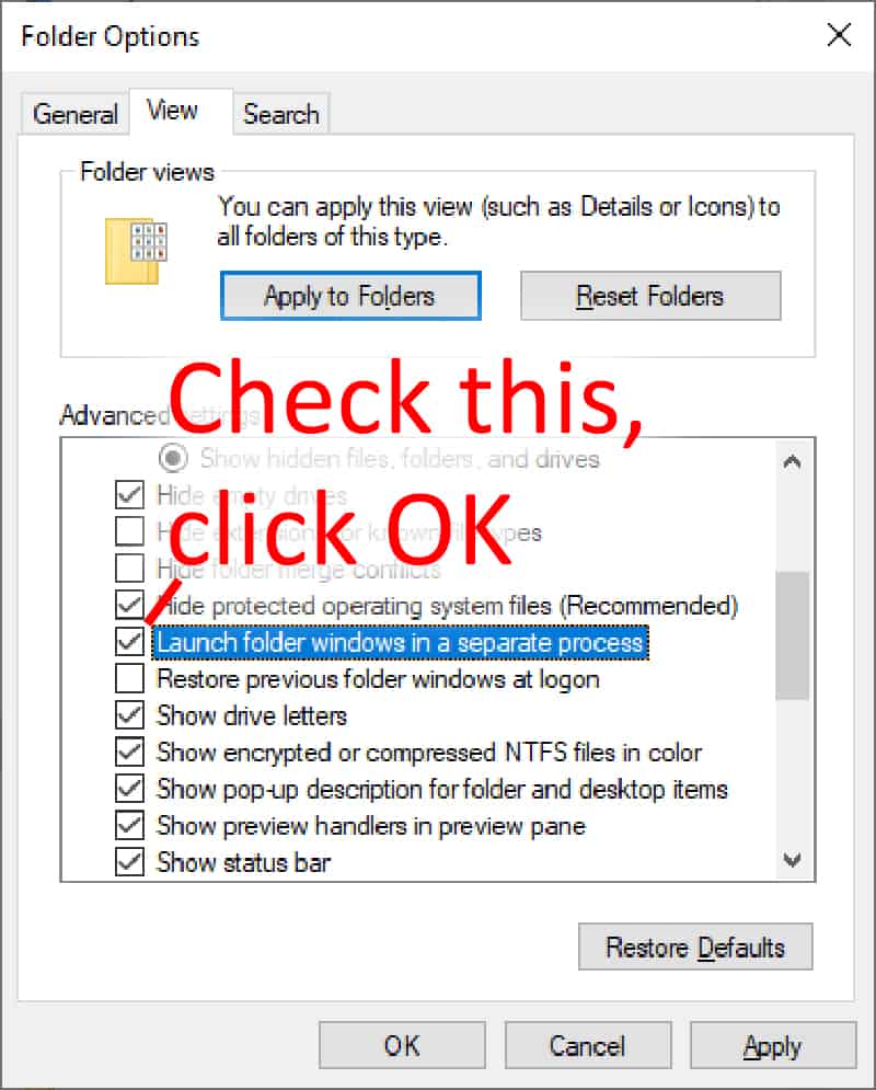 Launch Folder Windows in Separate Process