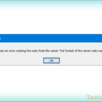 Outlook error, reading the rules from the server.