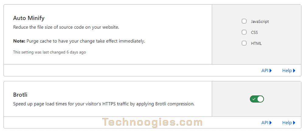 Cloudflare Speed Optimization Auto Minify and Brotli Fig 4a