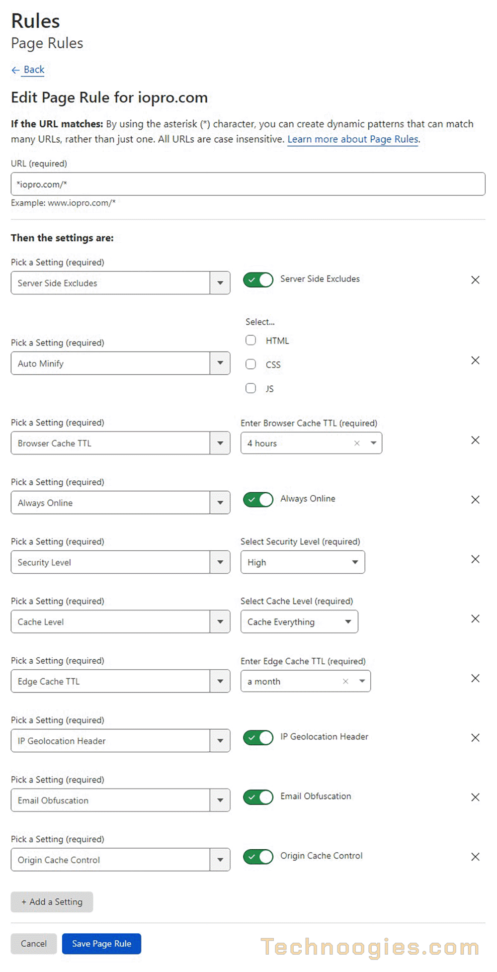 New Free Cloudflare Page Rules for WordPress Page Rule 3