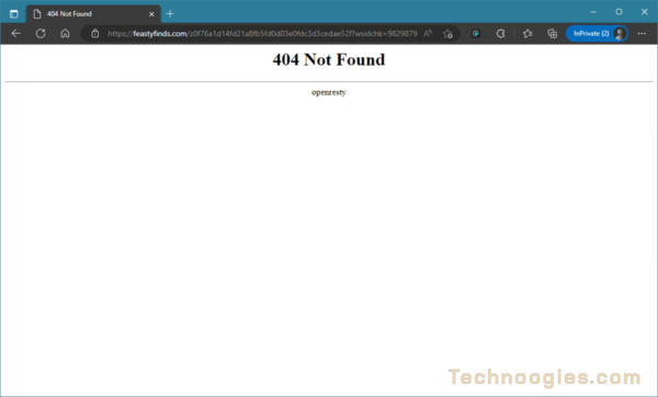 404 not found, openresty, wsidchk, Imunify360, and Cloudflare redirect error.
