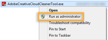 Run the Adobe Creative Cloud Cleaning Tool EXE as Admin.